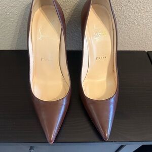Christian Louboutin “So Kate” Brown Leather Heels size 7 U.S. 37 European